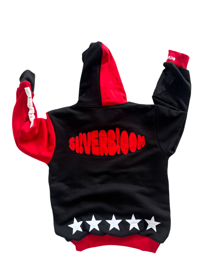 Silver Bloom Full Tracksuit Red/Black