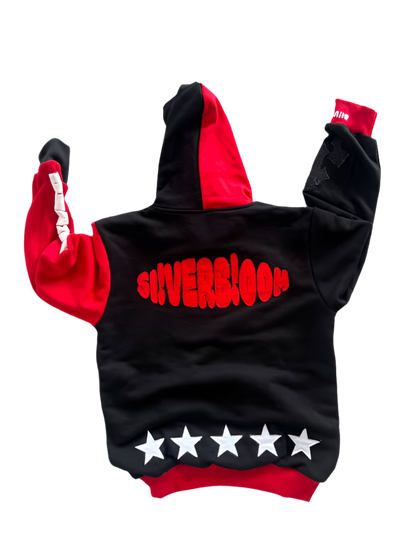 Silver Bloom Full Tracksuit Red/Black