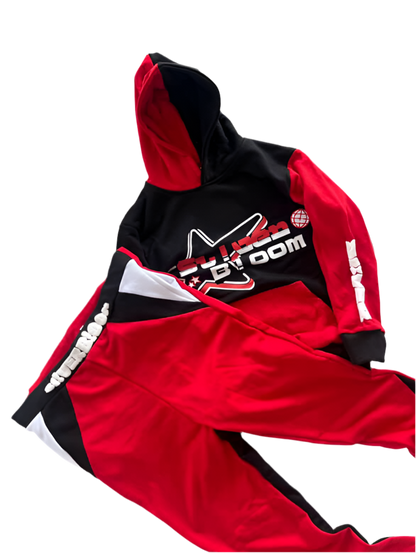 Silver Bloom Full Tracksuit Red/Black
